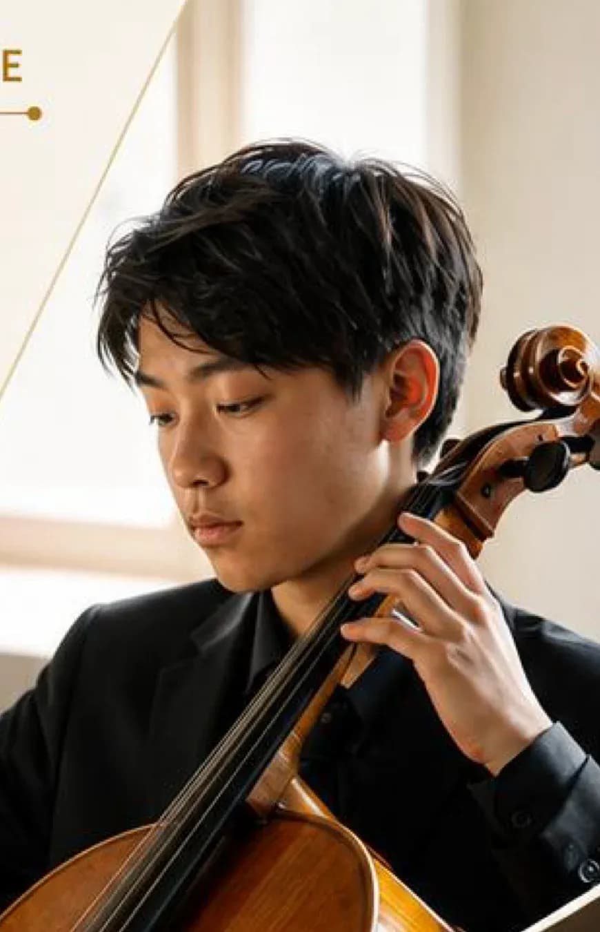 Violoncellista durante l'esecuzione