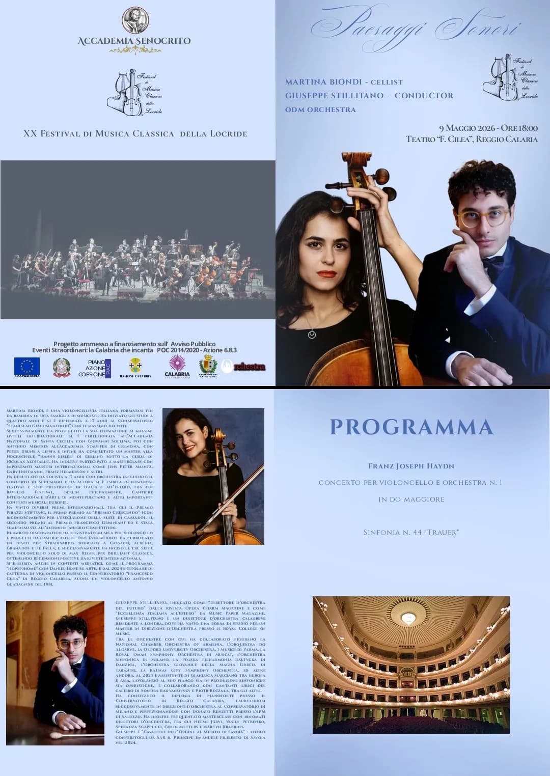 Locandina di Paesaggi Sonori al Teatro Cilea